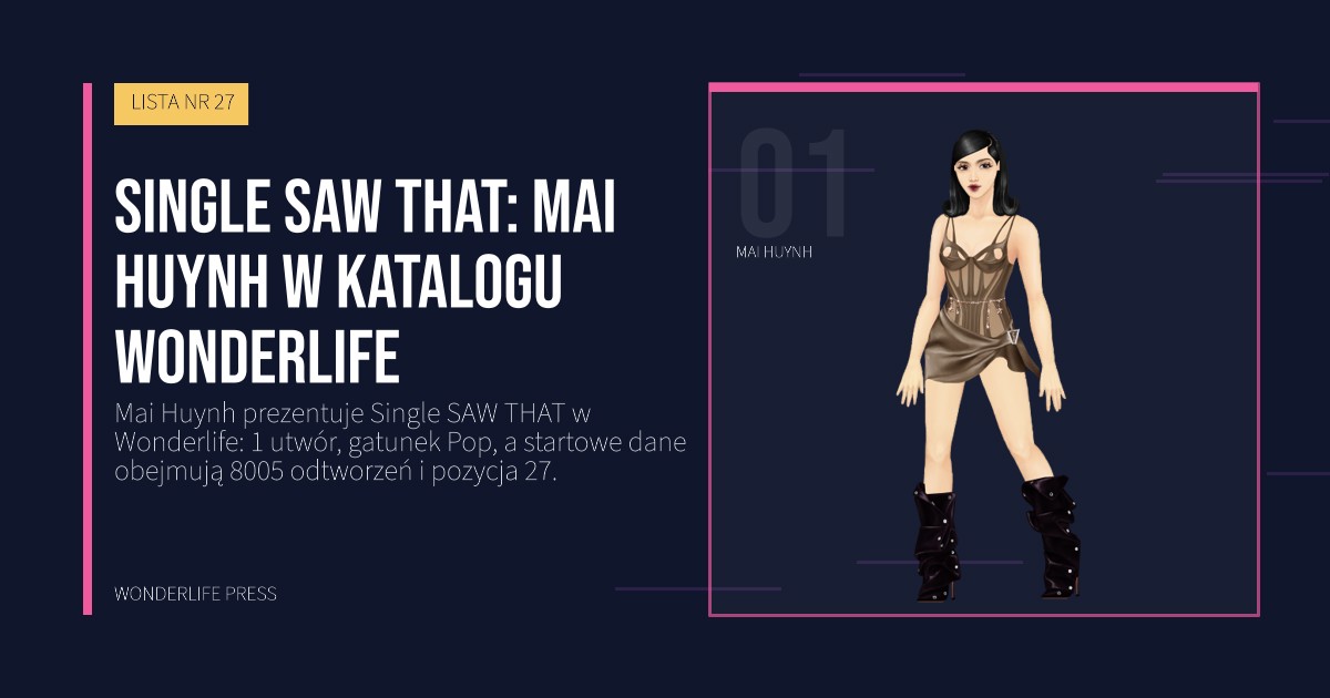 Wonderlife Press: Single SAW THAT: Mai Huynh w katalogu Wonderlife. portret artystów. LISTA NR 27.