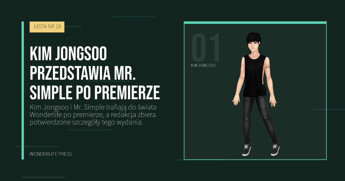Wonderlife Press: Kim Jongsoo przedstawia Mr. Simple po premierze. portret artystów. LISTA NR 10.