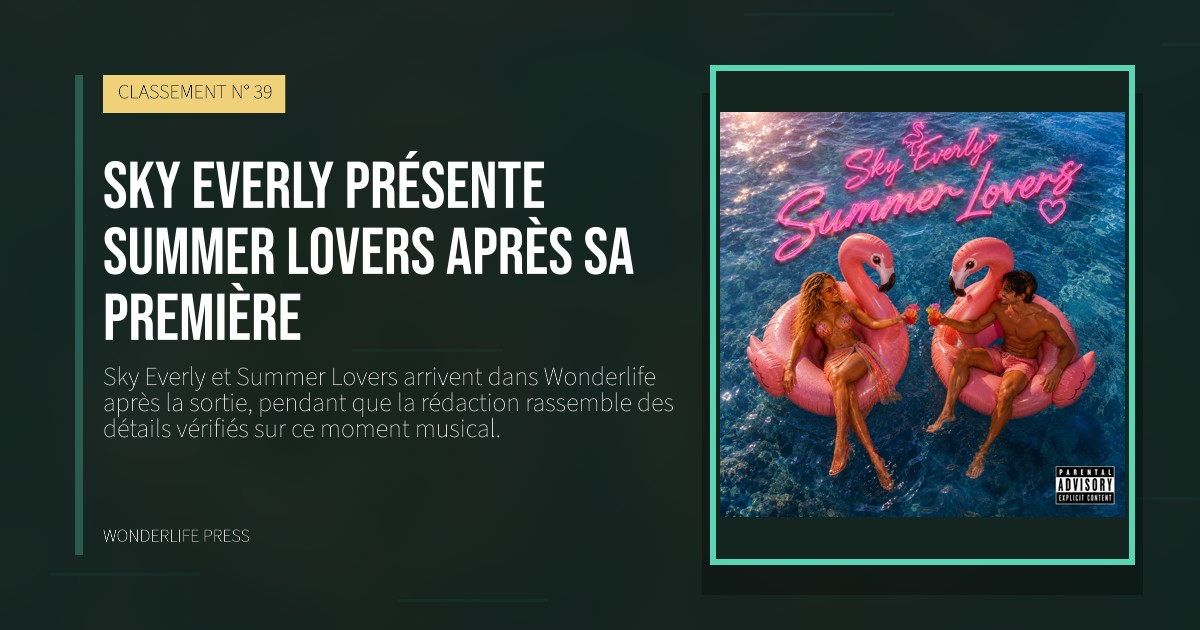 Wonderlife Press: Sky Everly présente Summer Lovers après sa première. pochette de la sortie. CLASSEMENT N° 39.