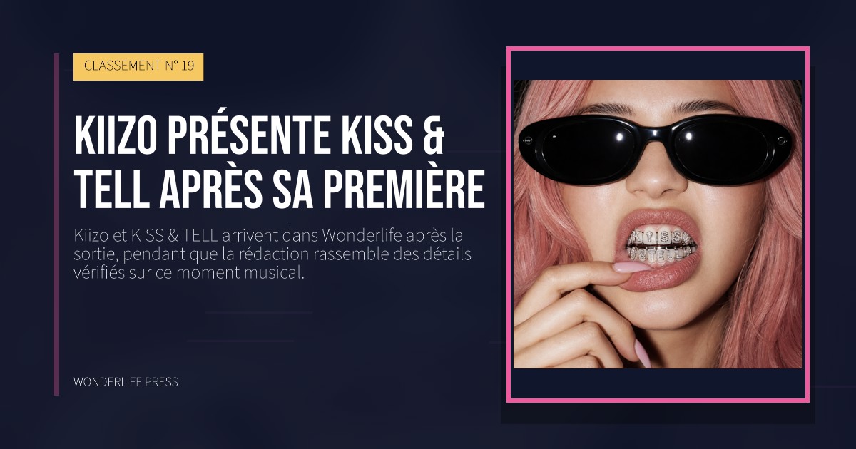 Wonderlife Press: Kiizo présente KISS & TELL après sa première. pochette de la sortie. CLASSEMENT N° 19.
