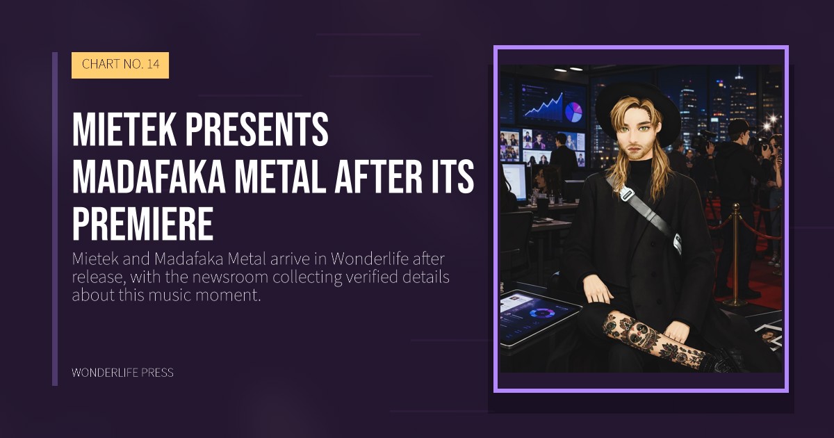 Wonderlife Press: Mietek presents Madafaka Metal after its premiere. release artwork. CHART NO. 14.