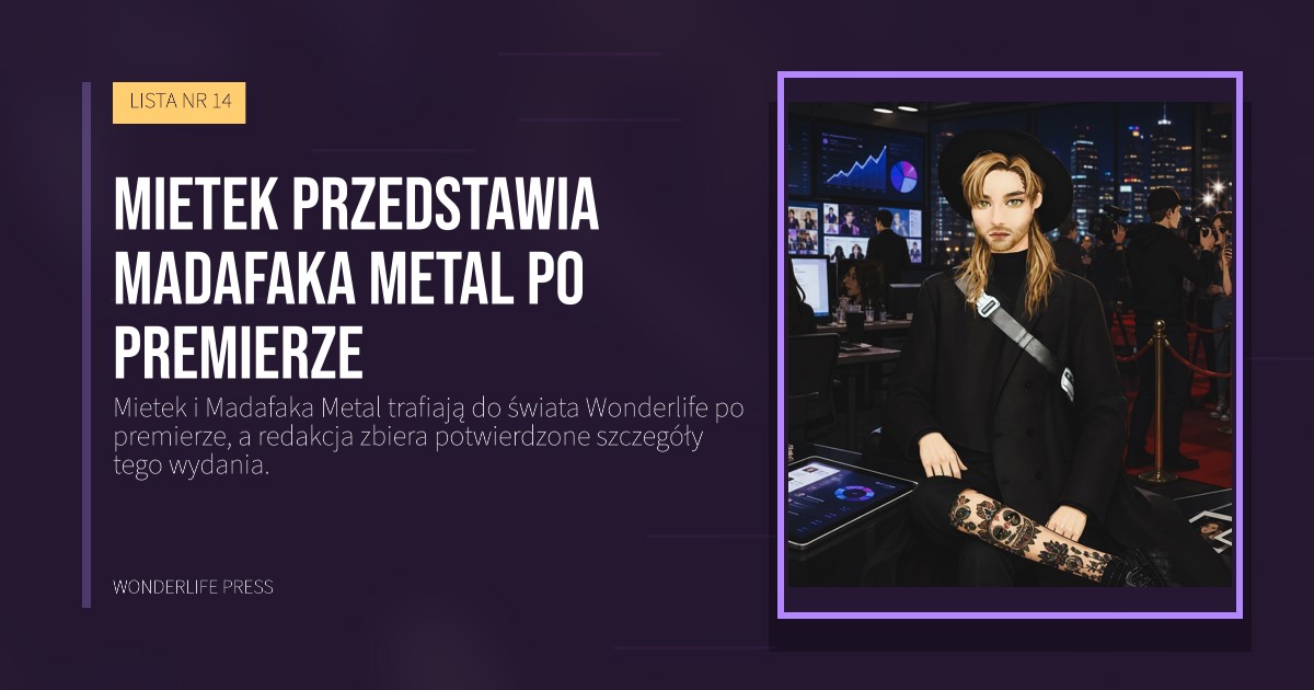 Wonderlife Press: Mietek przedstawia Madafaka Metal po premierze. okładka wydawnictwa. LISTA NR 14.