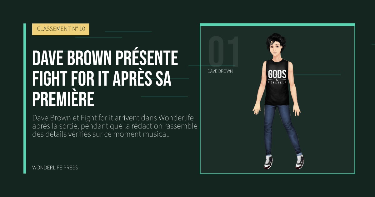 Wonderlife Press: Dave Brown présente Fight for it après sa première. portrait des artistes. CLASSEMENT N° 10.