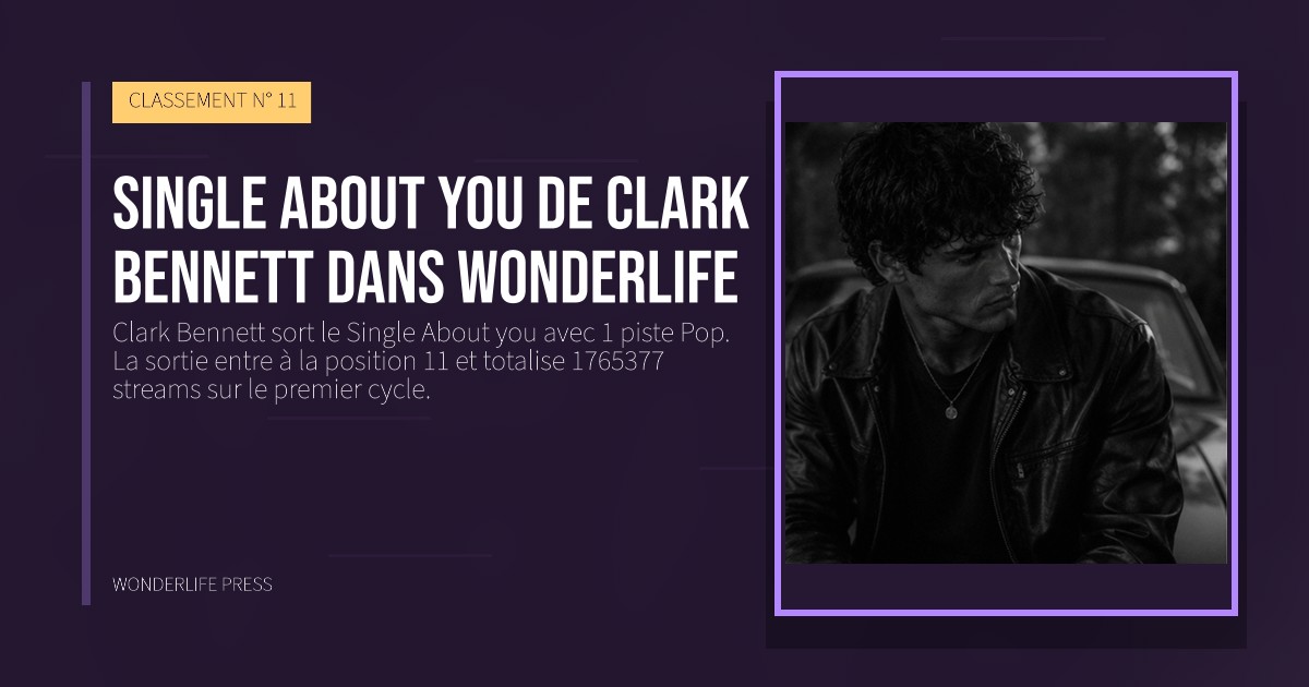 Wonderlife Press: Single About you de Clark Bennett dans Wonderlife. pochette de la sortie. CLASSEMENT N° 11.