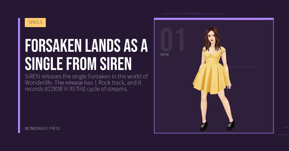 Wonderlife Press: Forsaken lands as a single from SiREN. artist portrait. SINGLE.