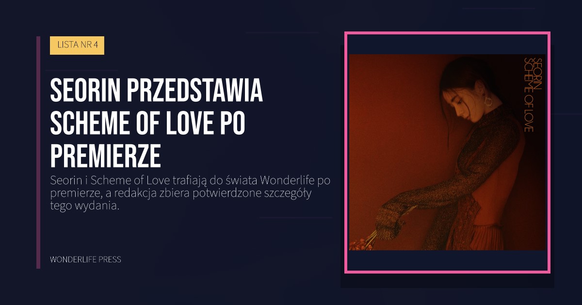 Wonderlife Press: Seorin przedstawia Scheme of Love po premierze. okładka wydawnictwa. LISTA NR 4.