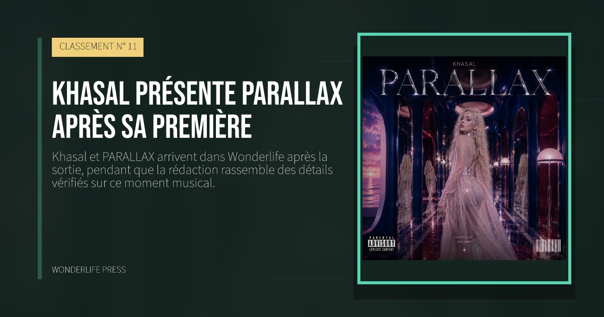Wonderlife Press: Khasal présente PARALLAX après sa première. pochette de la sortie. CLASSEMENT N° 11.