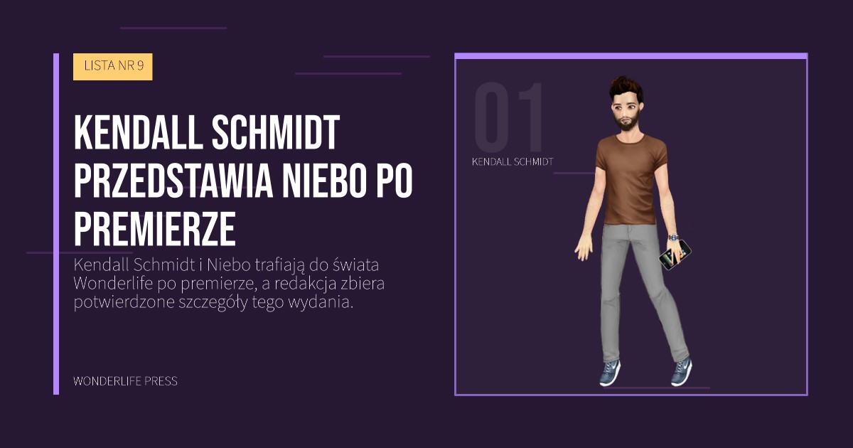 Wonderlife Press: Kendall Schmidt przedstawia Niebo po premierze. portret artystów. LISTA NR 9.