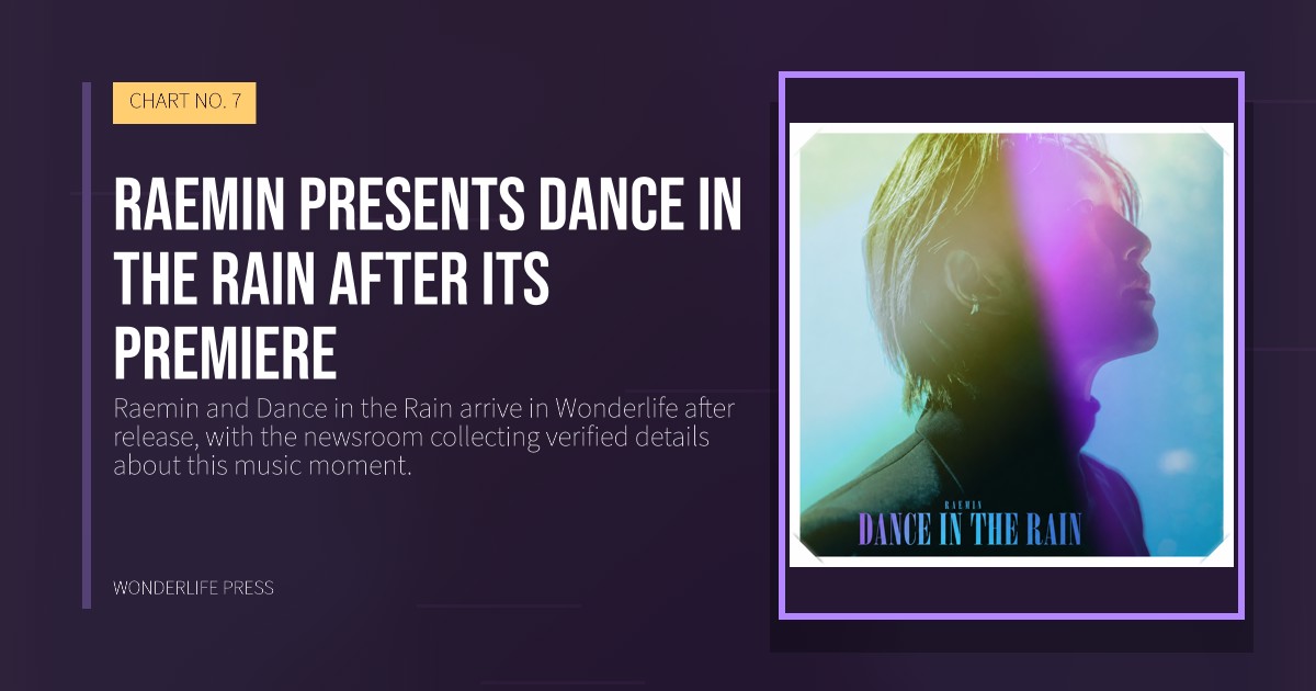 Wonderlife Press: Raemin presents Dance in the Rain after its premiere. release artwork. CHART NO. 7.