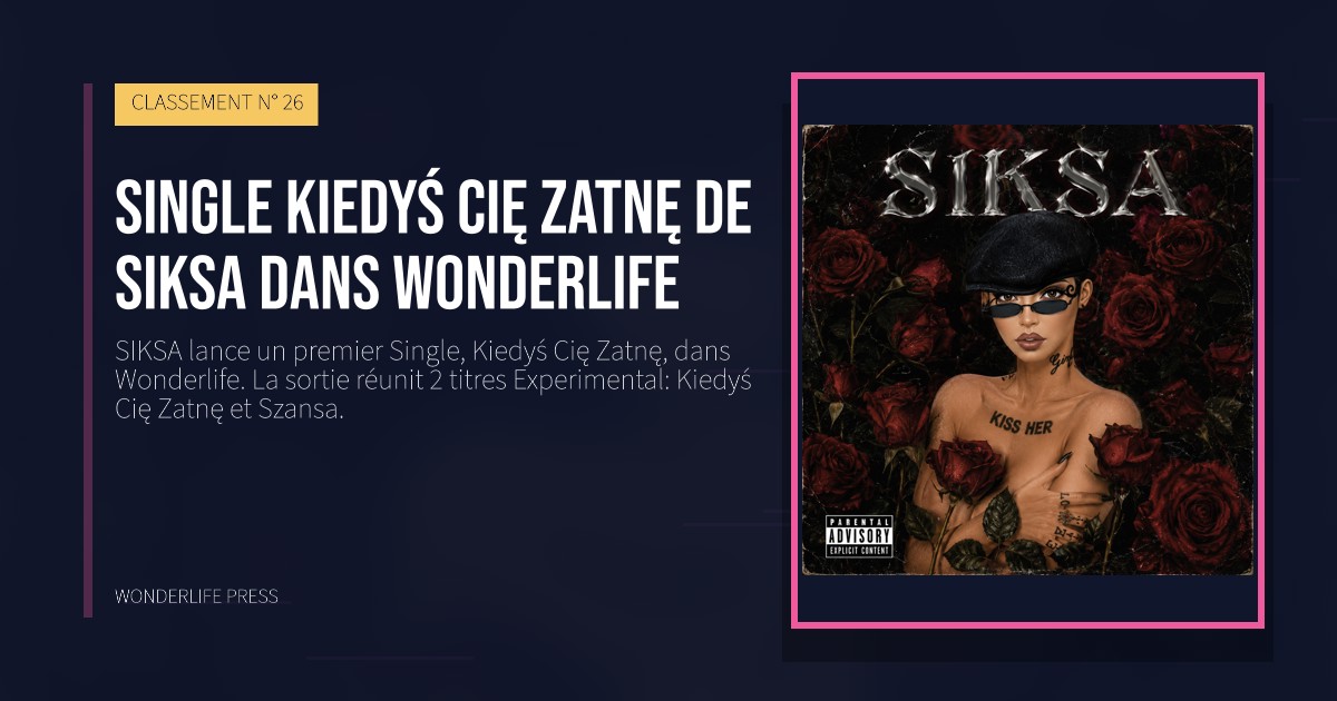 Wonderlife Press: Single Kiedyś Cię Zatnę de SIKSA dans Wonderlife. pochette de la sortie. CLASSEMENT N° 26.