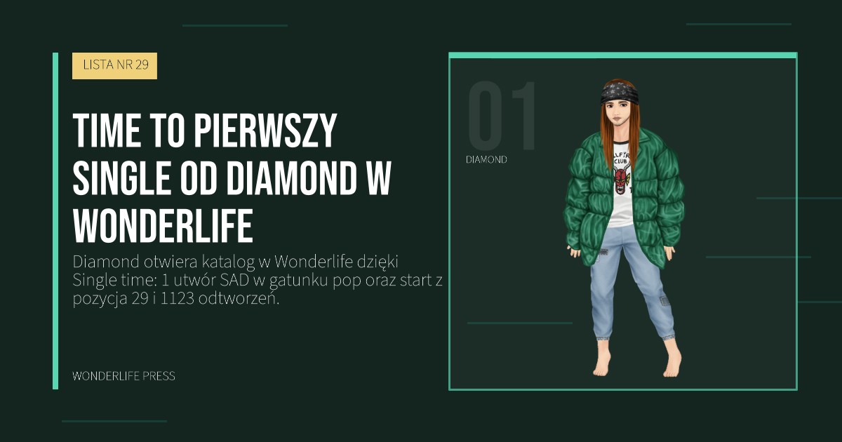 Wonderlife Press: time to pierwszy Single od Diamond w Wonderlife. portret artystów. LISTA NR 29.
