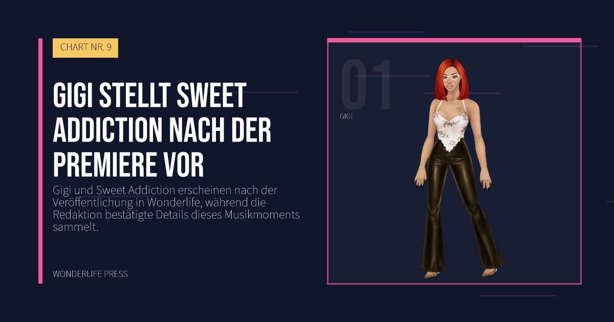 Wonderlife Press: Gigi stellt Sweet Addiction nach der Premiere vor. Künstlerporträt. CHART NR. 9.