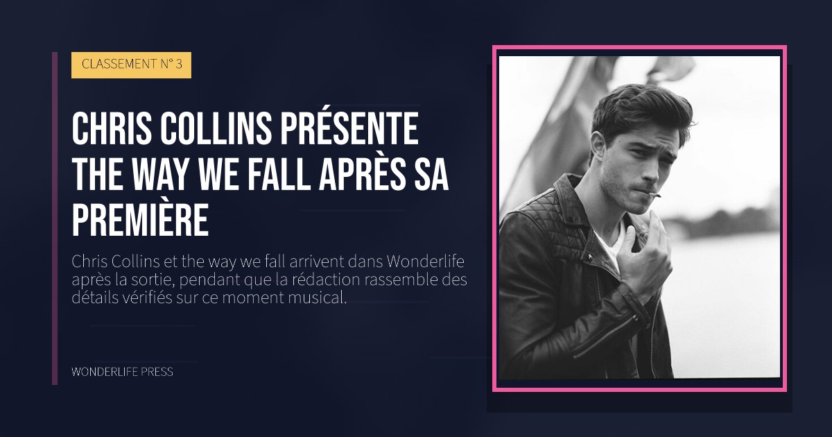 Wonderlife Press: Chris Collins présente the way we fall après sa première. pochette de la sortie. CLASSEMENT N° 3.
