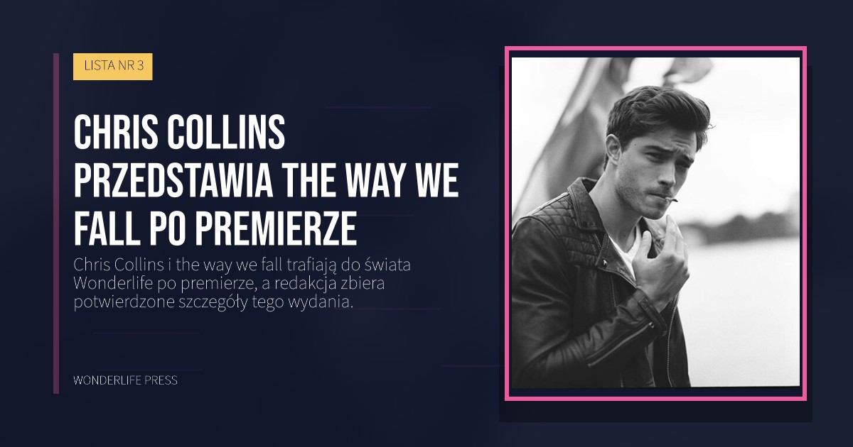 Wonderlife Press: Chris Collins przedstawia the way we fall po premierze. okładka wydawnictwa. LISTA NR 3.