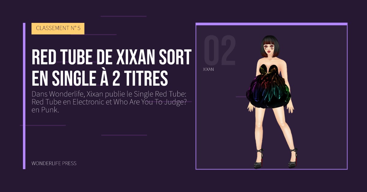Wonderlife Press: Red Tube de Xixan sort en Single à 2 titres. portrait des artistes. CLASSEMENT N° 5.