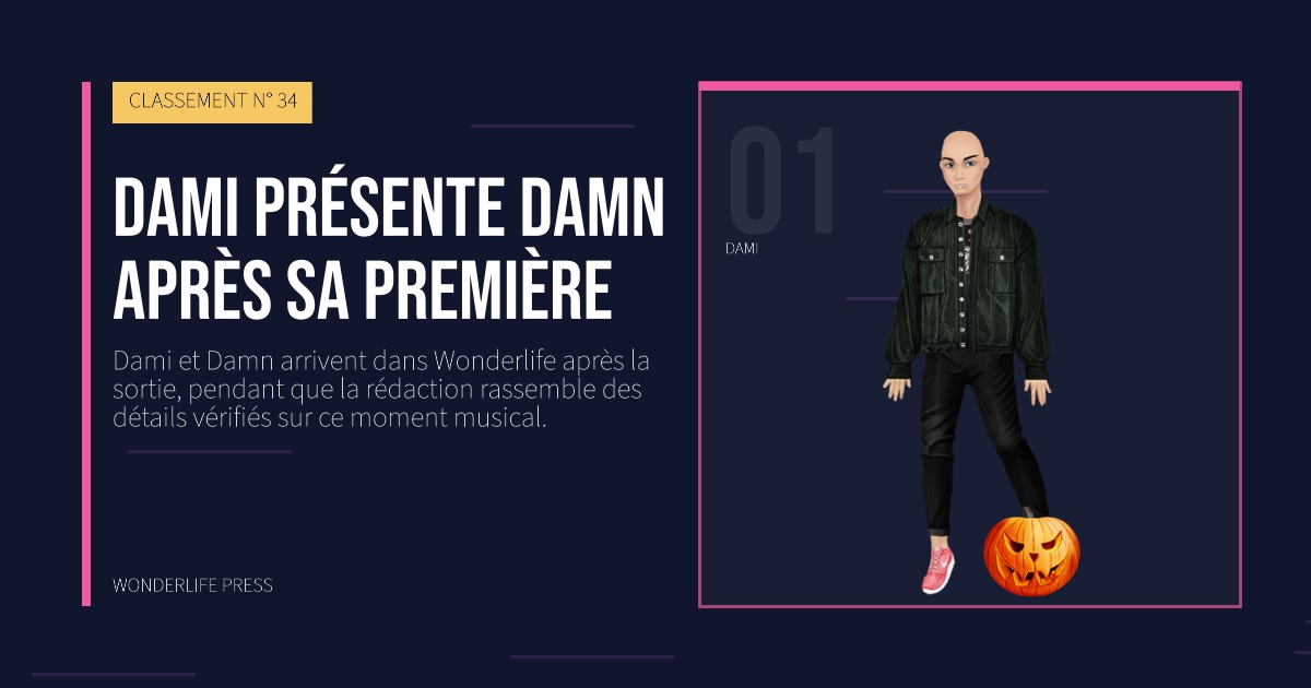 Wonderlife Press: Dami présente Damn après sa première. portrait des artistes. CLASSEMENT N° 34.