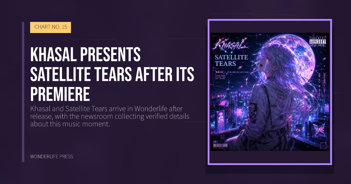 Wonderlife Press: Khasal presents Satellite Tears after its premiere. release artwork. CHART NO. 15.