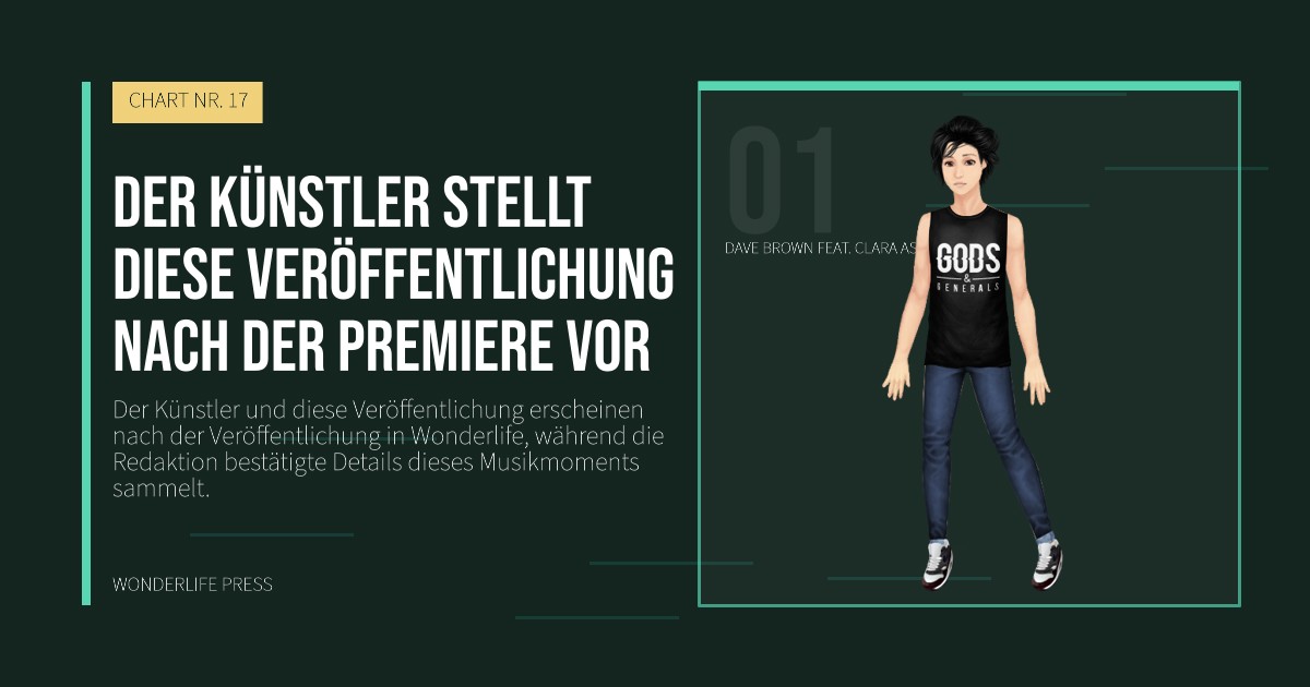 Wonderlife Press: Der Künstler stellt diese Veröffentlichung nach der Premiere vor. Künstlerporträt. CHART NR. 17.