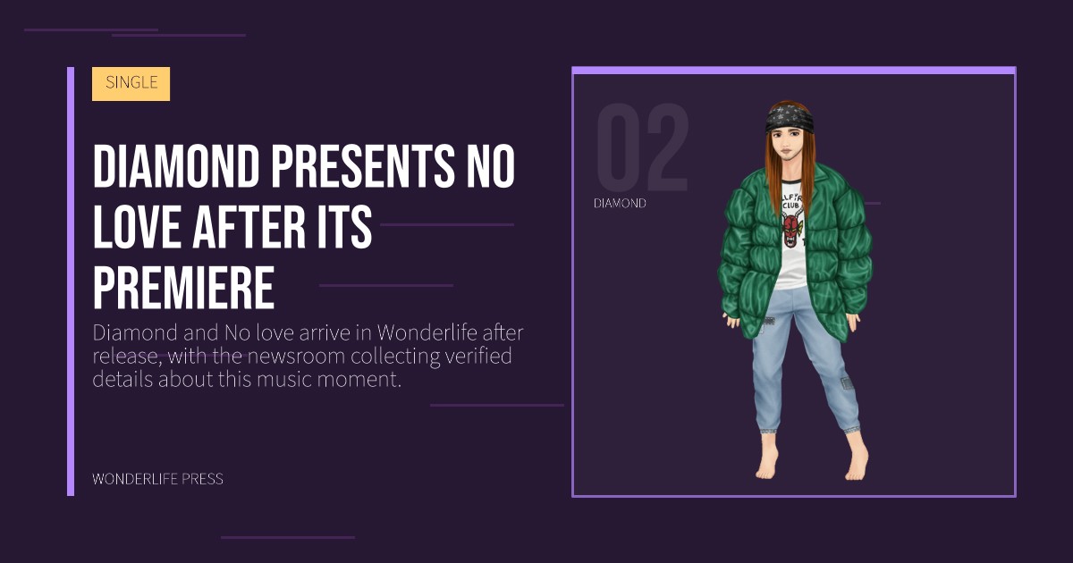 Wonderlife Press: Diamond presents No love after its premiere. artist portrait. SINGLE.