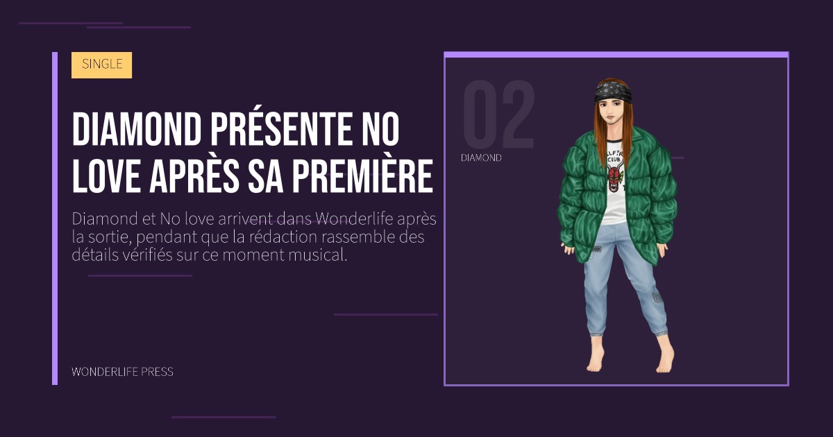 Wonderlife Press: Diamond présente No love après sa première. portrait des artistes. SINGLE.