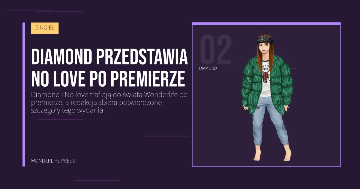 Wonderlife Press: Diamond przedstawia No love po premierze. portret artystów. SINGIEL.