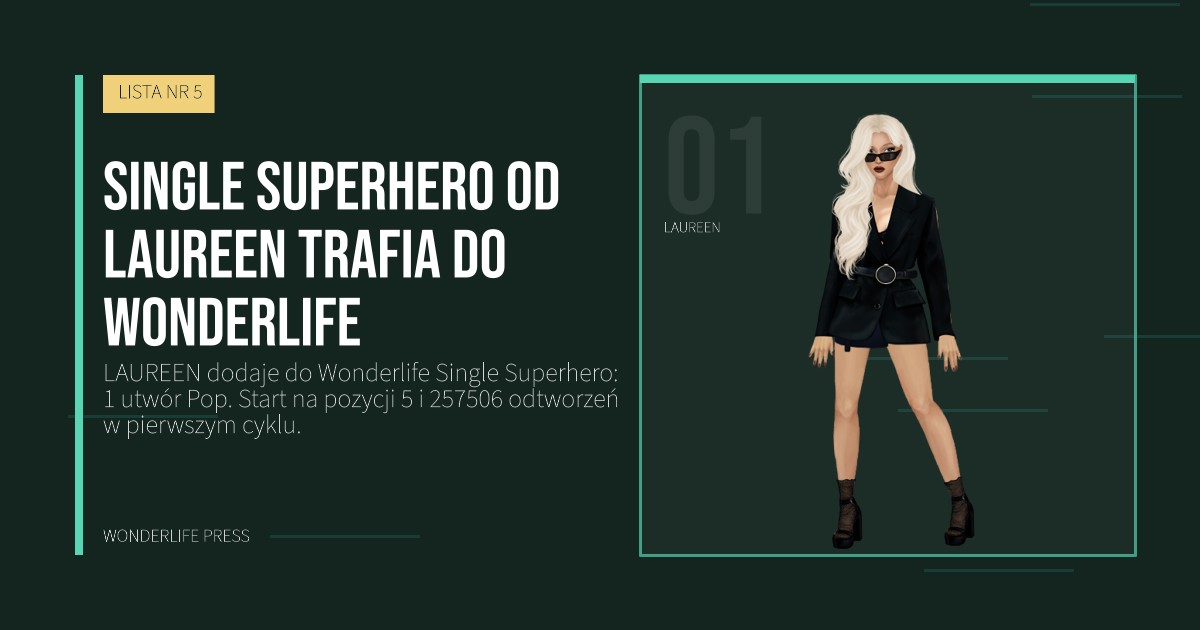 Wonderlife Press: Single Superhero od LAUREEN trafia do Wonderlife. portret artystów. LISTA NR 5.
