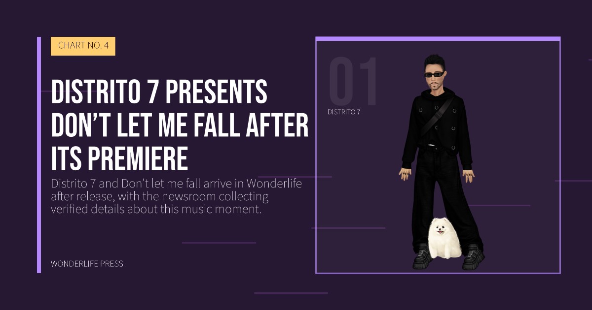 Wonderlife Press: Distrito 7 presents Don’t let me fall after its premiere. artist portrait. CHART NO. 4.