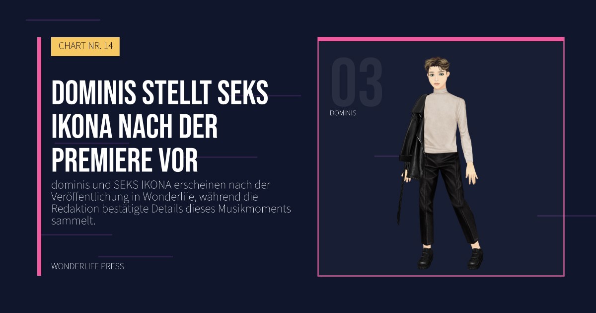 Wonderlife Press: dominis stellt SEKS IKONA nach der Premiere vor. Künstlerporträt. CHART NR. 14.