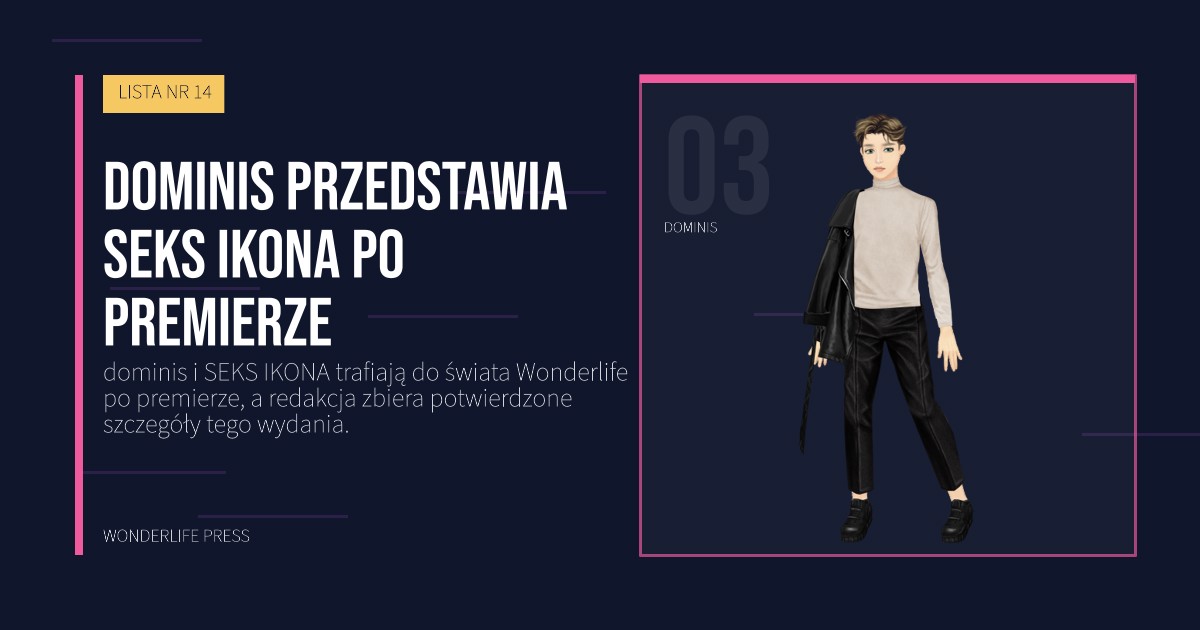 Wonderlife Press: dominis przedstawia SEKS IKONA po premierze. portret artystów. LISTA NR 14.