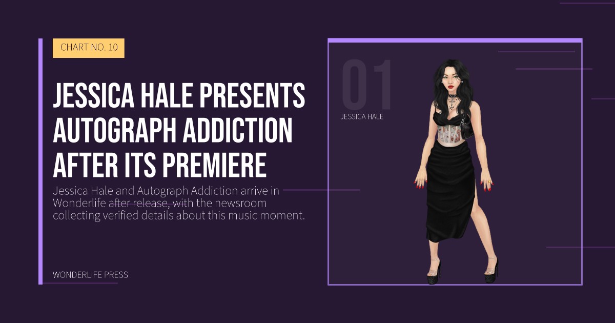 Wonderlife Press: Jessica Hale presents Autograph Addiction after its premiere. artist portrait. CHART NO. 10.