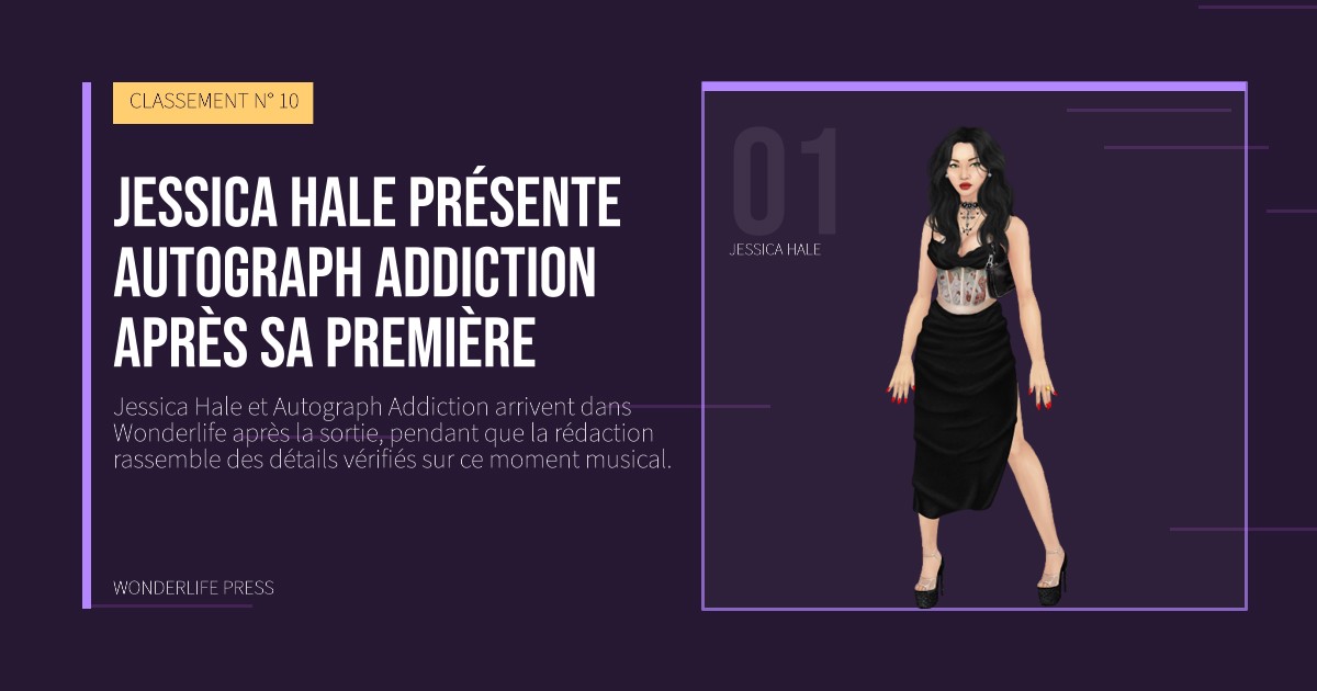 Wonderlife Press: Jessica Hale présente Autograph Addiction après sa première. portrait des artistes. CLASSEMENT N° 10.