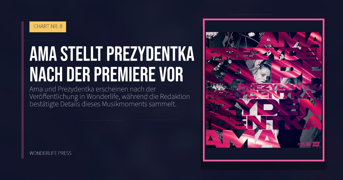 Wonderlife Press: Ama stellt Prezydentka nach der Premiere vor. Veröffentlichungscover. CHART NR. 8.