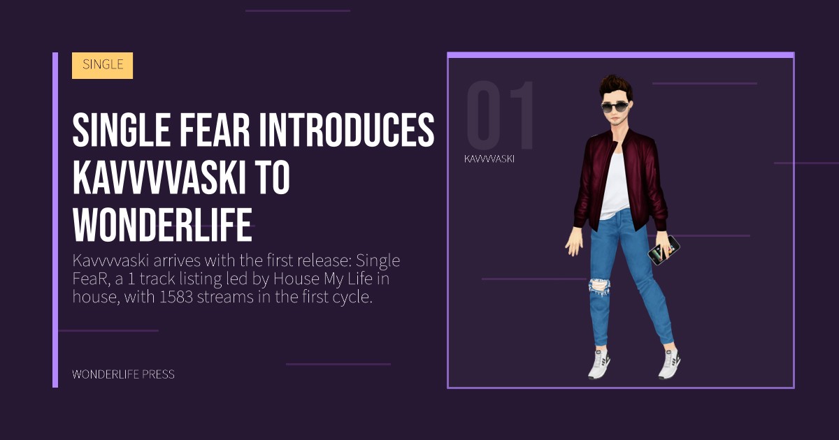 Wonderlife Press: Single FeaR introduces Kavvvvaski to Wonderlife. artist portrait. SINGLE.