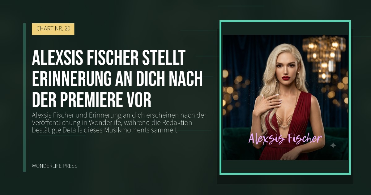 Wonderlife Press: Alexsis Fischer stellt Erinnerung an dich nach der Premiere vor. Veröffentlichungscover. CHART NR. 20.