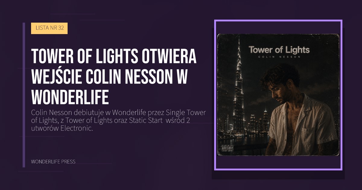 Wonderlife Press: Tower of Lights otwiera wejście Colin Nesson w Wonderlife. okładka wydawnictwa. LISTA NR 32.