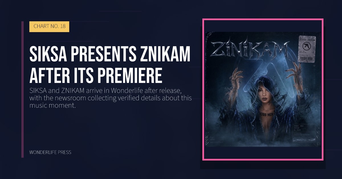 Wonderlife Press: SIKSA presents ZNIKAM after its premiere. release artwork. CHART NO. 18.