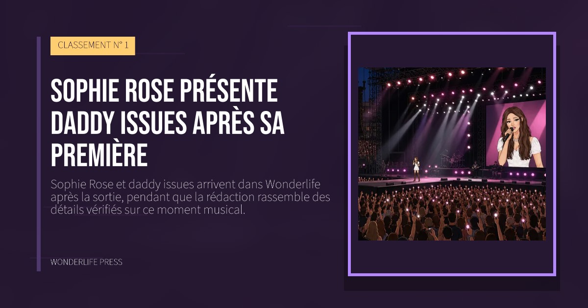 Wonderlife Press: Sophie Rose présente daddy issues après sa première. pochette de la sortie. CLASSEMENT N° 1.
