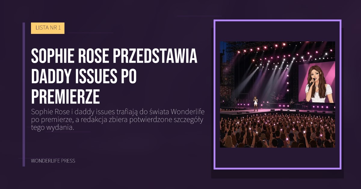 Wonderlife Press: Sophie Rose przedstawia daddy issues po premierze. okładka wydawnictwa. LISTA NR 1.