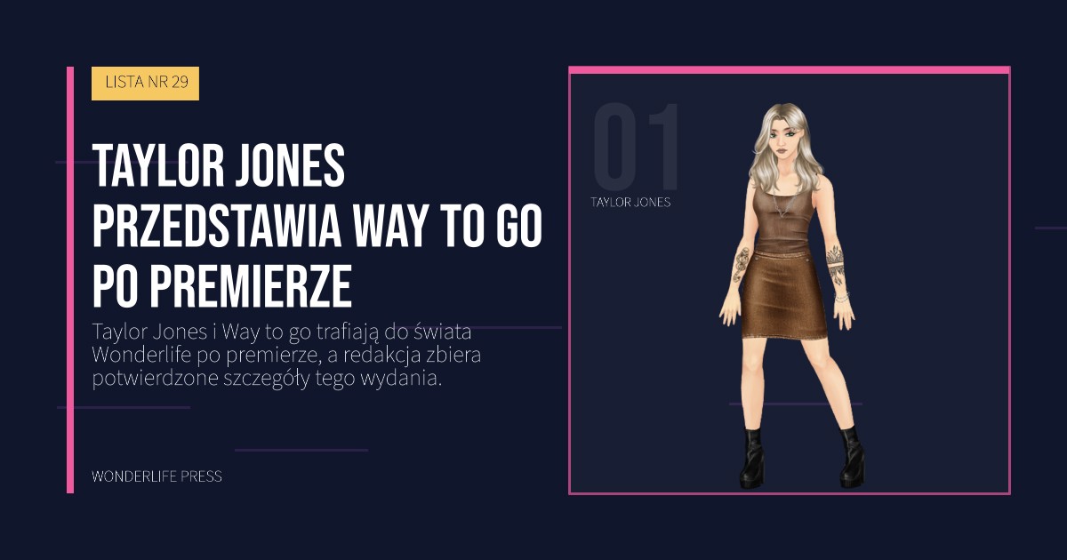Wonderlife Press: Taylor Jones przedstawia Way to go po premierze. portret artystów. LISTA NR 29.