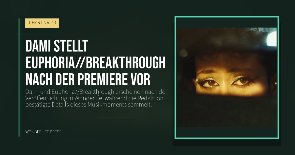 Wonderlife Press: Dami stellt Euphoria//Breakthrough nach der Premiere vor. Veröffentlichungscover. CHART NR. 40.