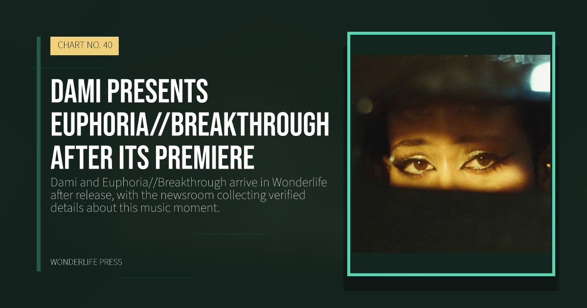 Wonderlife Press: Dami presents Euphoria//Breakthrough after its premiere. release artwork. CHART NO. 40.