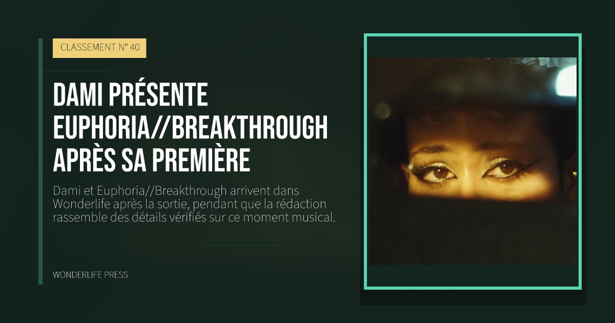 Wonderlife Press: Dami présente Euphoria//Breakthrough après sa première. pochette de la sortie. CLASSEMENT N° 40.
