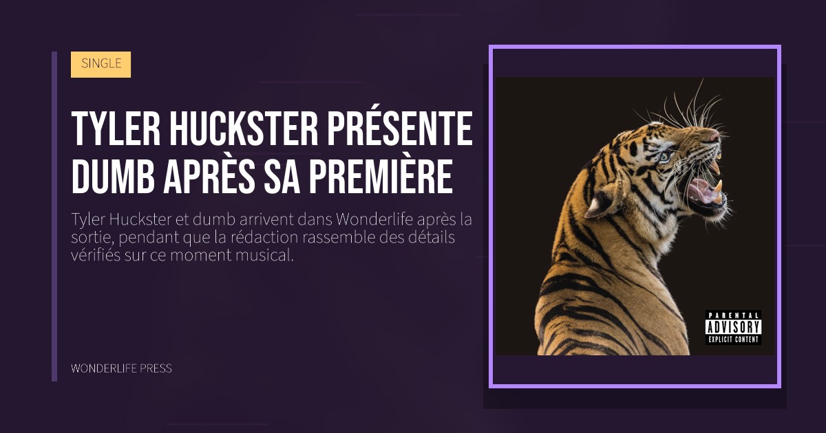 Wonderlife Press: Tyler Huckster présente dumb après sa première. pochette de la sortie. SINGLE.