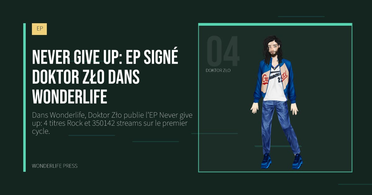 Wonderlife Press: Never give up: ep signé Doktor Zło dans Wonderlife. portrait des artistes. EP.