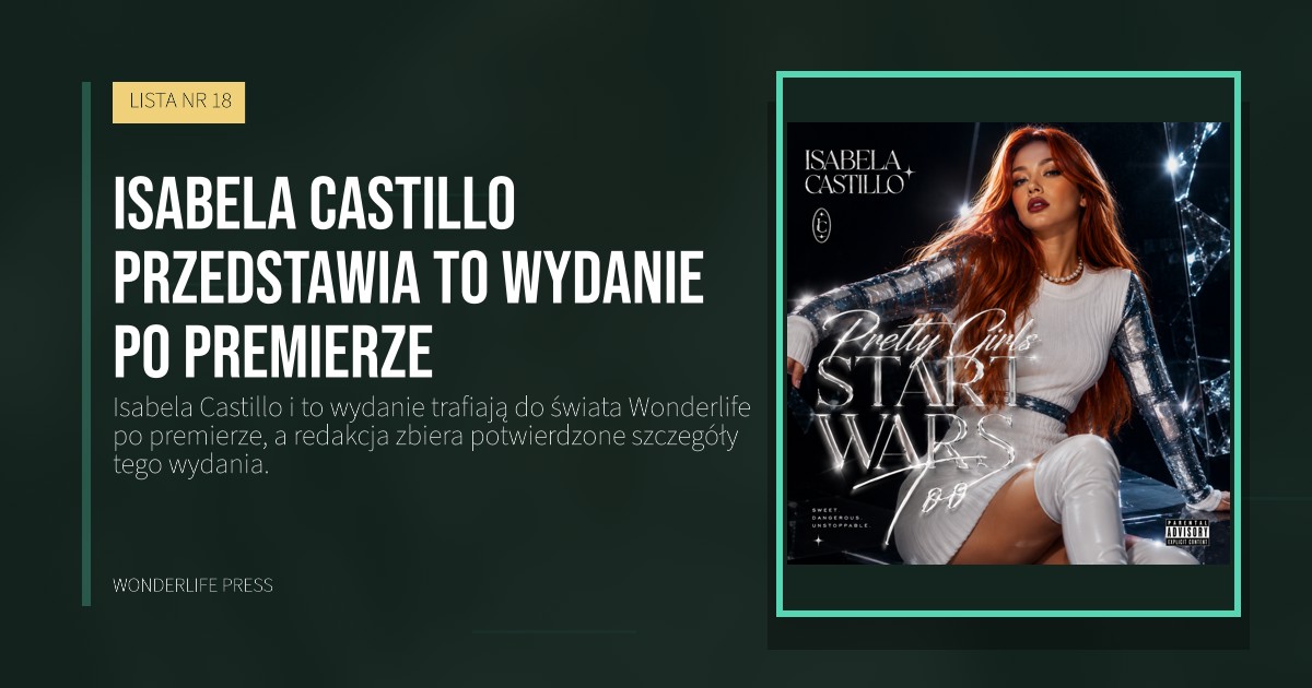 Wonderlife Press: Isabela Castillo przedstawia to wydanie po premierze. okładka wydawnictwa. LISTA NR 18.