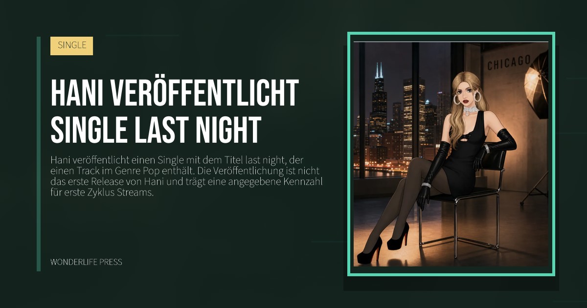 Wonderlife Press: Hani veröffentlicht Single last night. Veröffentlichungscover. SINGLE.