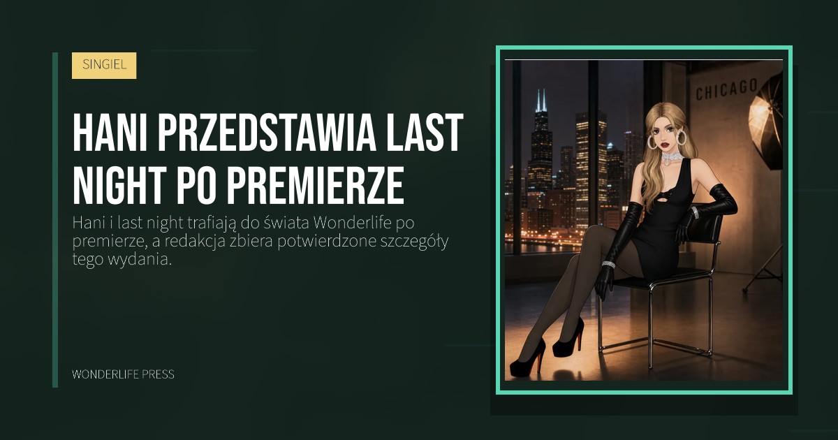 Wonderlife Press: Hani przedstawia last night po premierze. okładka wydawnictwa. SINGIEL.