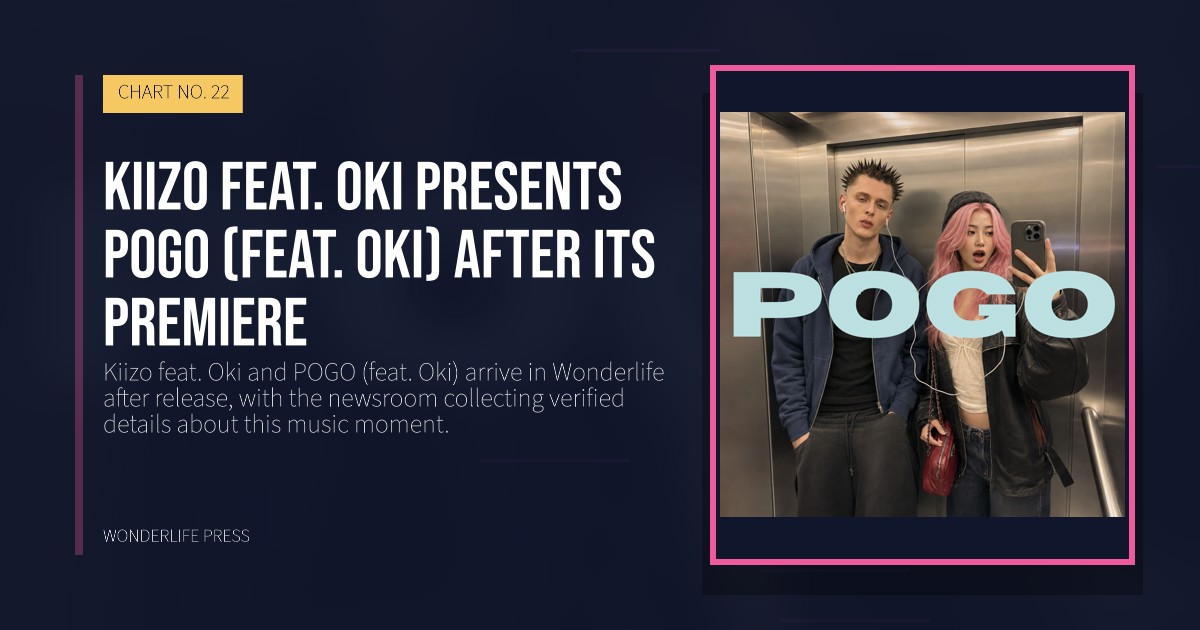 Wonderlife Press: Kiizo feat. Oki presents POGO (feat. Oki) after its premiere. release artwork. CHART NO. 22.