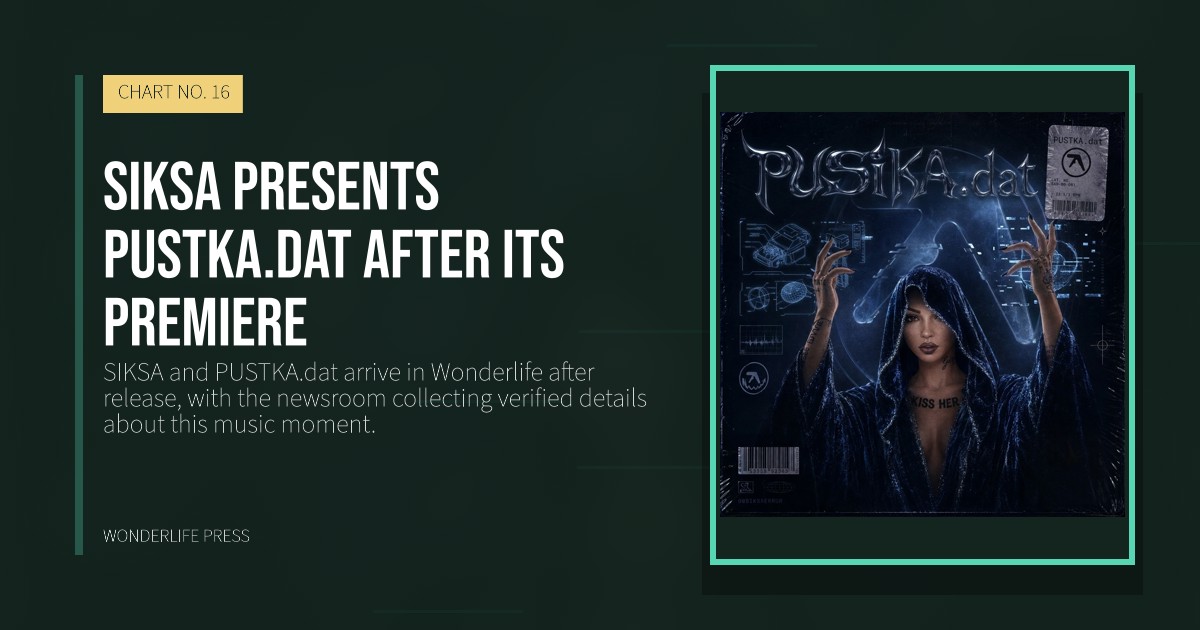 Wonderlife Press: SIKSA presents PUSTKA.dat after its premiere. release artwork. CHART NO. 16.