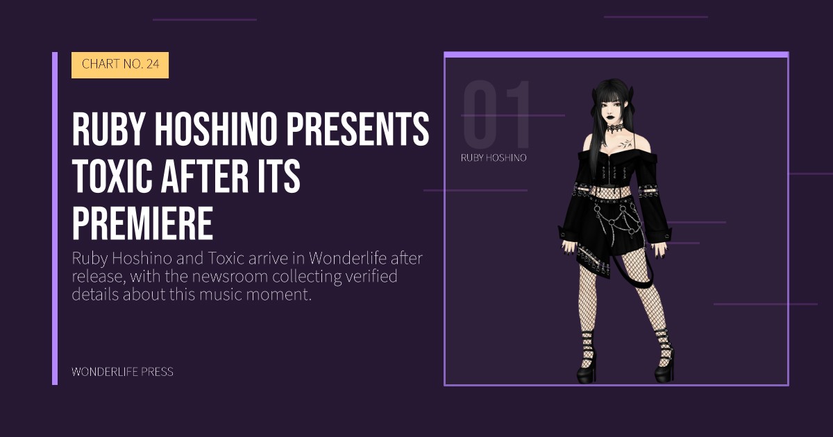 Wonderlife Press: Ruby Hoshino presents Toxic after its premiere. artist portrait. CHART NO. 24.